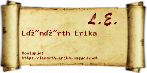 Lénárth Erika névjegykártya